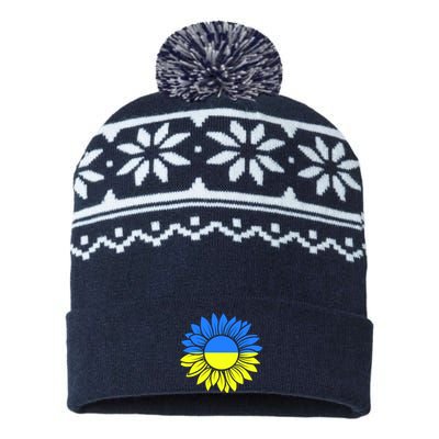 Sunflower Of Peace Ukraine Strong Vyshyvanka USA-Made Snowflake Beanie