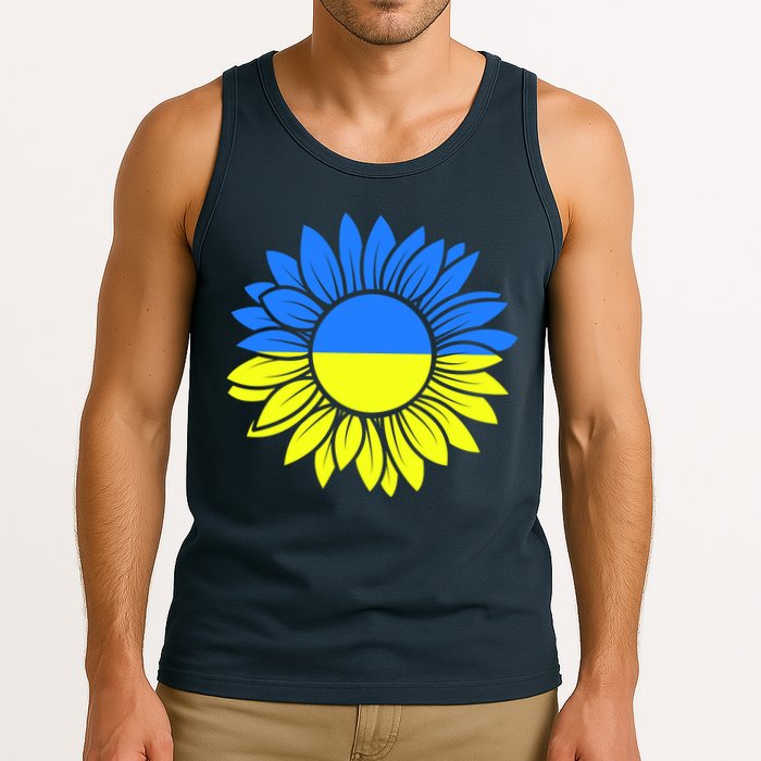 Sunflower Of Peace Ukraine Strong Vyshyvanka Tank Top