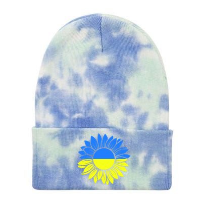 Sunflower Of Peace Ukraine Strong Vyshyvanka Tie Dye 12in Knit Beanie