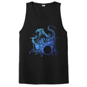 Seembo Octopus Playing Drums Drummer Drumming Musician Band Cute Gift PosiCharge Competitor Tank