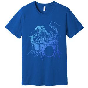 Seembo Octopus Playing Drums Drummer Drumming Musician Band Cute Gift Premium T-Shirt