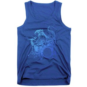 Seembo Octopus Playing Drums Drummer Drumming Musician Band Cute Gift Tank Top