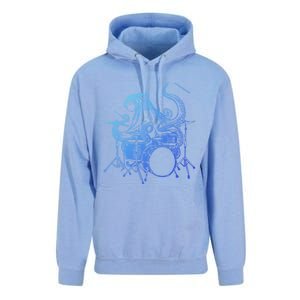 Seembo Octopus Playing Drums Drummer Drumming Musician Band Cute Gift Unisex Surf Hoodie