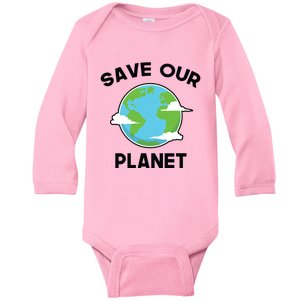 Save Our Planet Earth Day 2019 Mother Earth Globe Gift Baby Long Sleeve Bodysuit