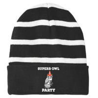 Superb Owl Party What We Do in the Shadows Owl Lover Striped Beanie with Solid Band