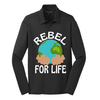 Save Our Planet Extinction Rebellion Climate Care Meaningful Gift Silk Touch Performance Long Sleeve Polo