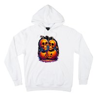 Scary Orange Pumpkin Skulls And Halloween Fall Colors Hoodie