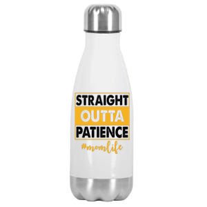 Straight Outta Patience Mom Life Funny Stainless Steel Insulated Water Bottle