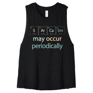 Sarcasm Occur Periodically Scientist Chemistry Elements Joke Women's Racerback Cropped Tank