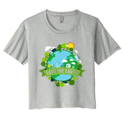 Save Our Planet Earth Day Meaningful Gift Women's Crop Top Tee