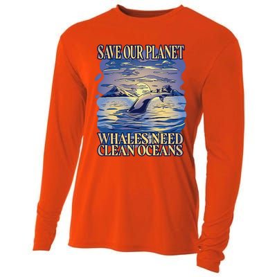 Save Our Planet Whales Need Oceans Meaningful Gift Cooling Performance Long Sleeve Crew