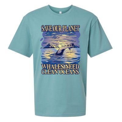 Save Our Planet Whales Need Oceans Meaningful Gift Sueded Cloud Jersey T-Shirt