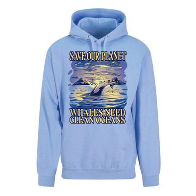 Save Our Planet Whales Need Oceans Meaningful Gift Unisex Surf Hoodie