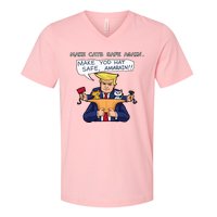 Save Our Pets Cats 2024 Make Pets Safe Again Vote Trump V-Neck T-Shirt