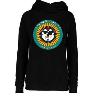 Seal Of Pueblo Of Isleta Indian Reservation Womens Funnel Neck Pullover Hood