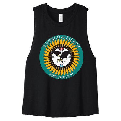 Seal Of Pueblo Of Isleta Indian Reservation Women's Racerback Cropped Tank