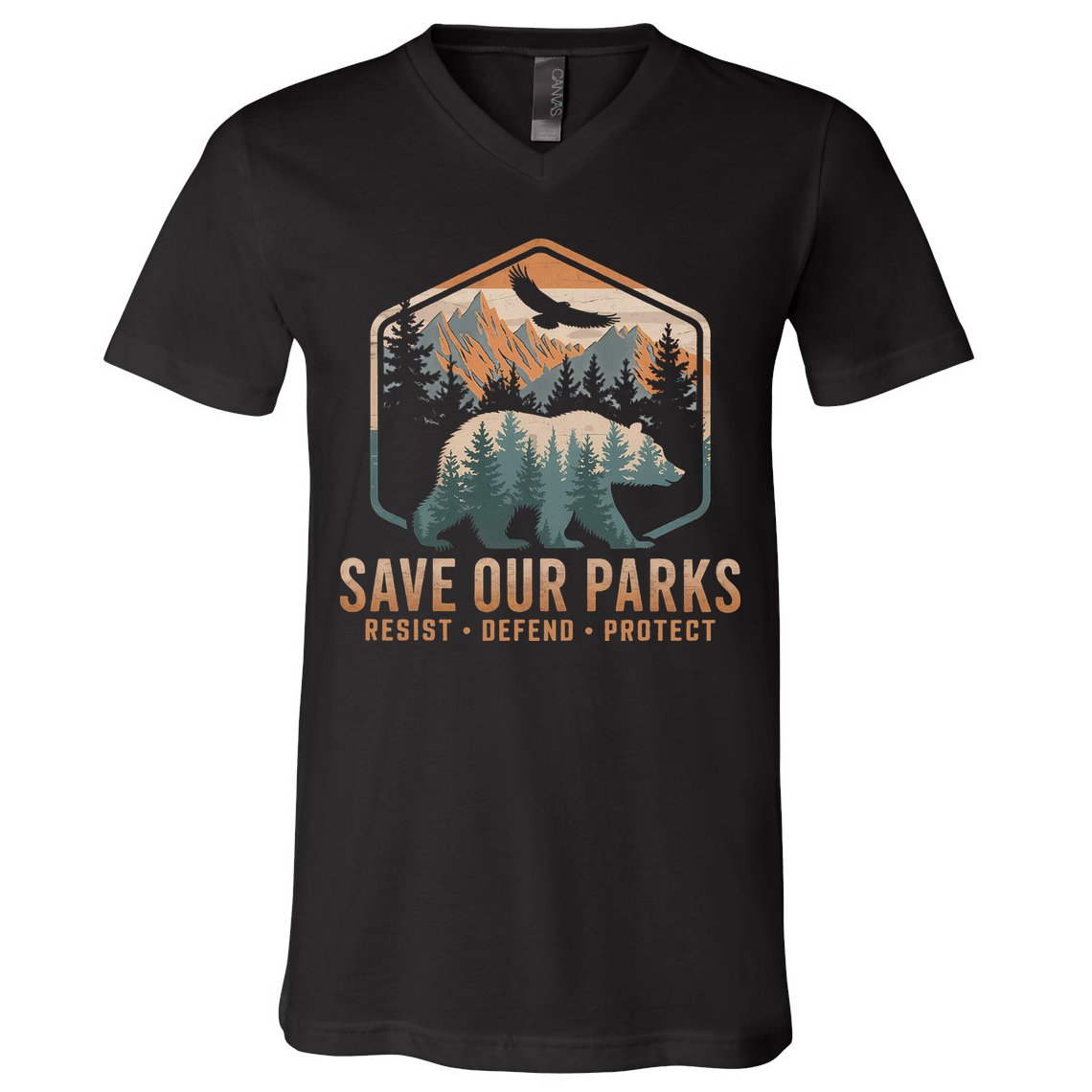 Save Our Parks Resist National Park Protect Alt Us Parks V-Neck T-Shirt
