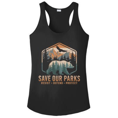 Save Our Parks Resist National Park Protect Alt Us Parks Ladies PosiCharge Competitor Racerback Tank