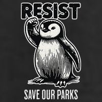 Save Our Parks Pocket Penguin Resist Protest National Parks Crop Fleece Hoodie