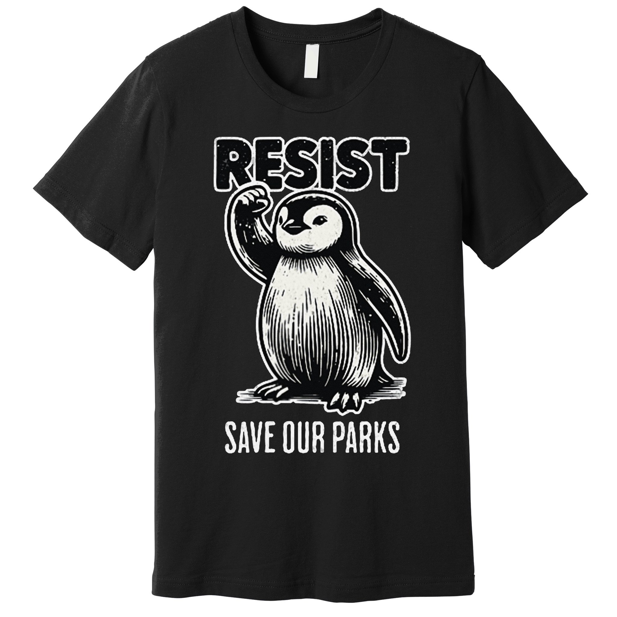 Save Our Parks Pocket Penguin Resist Protest National Parks Premium T-Shirt