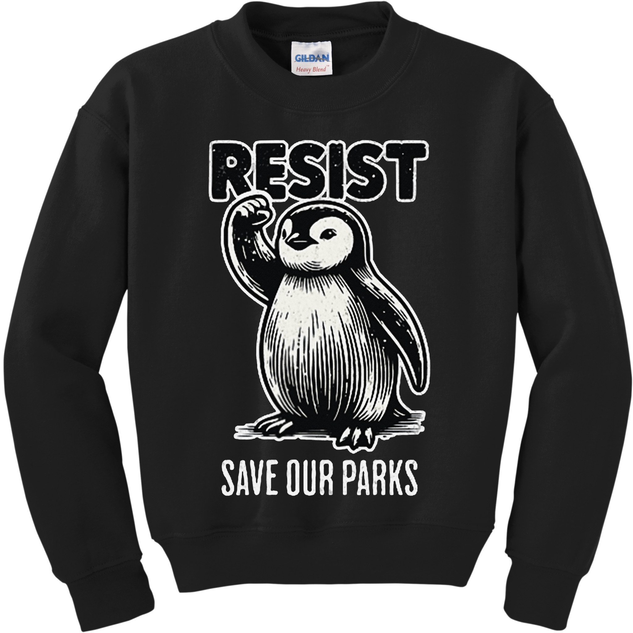 Save Our Parks Pocket Penguin Resist Protest National Parks Kids Sweatshirt