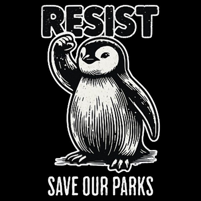 Save Our Parks Pocket Penguin Resist Protest National Parks Zip Tote Bag