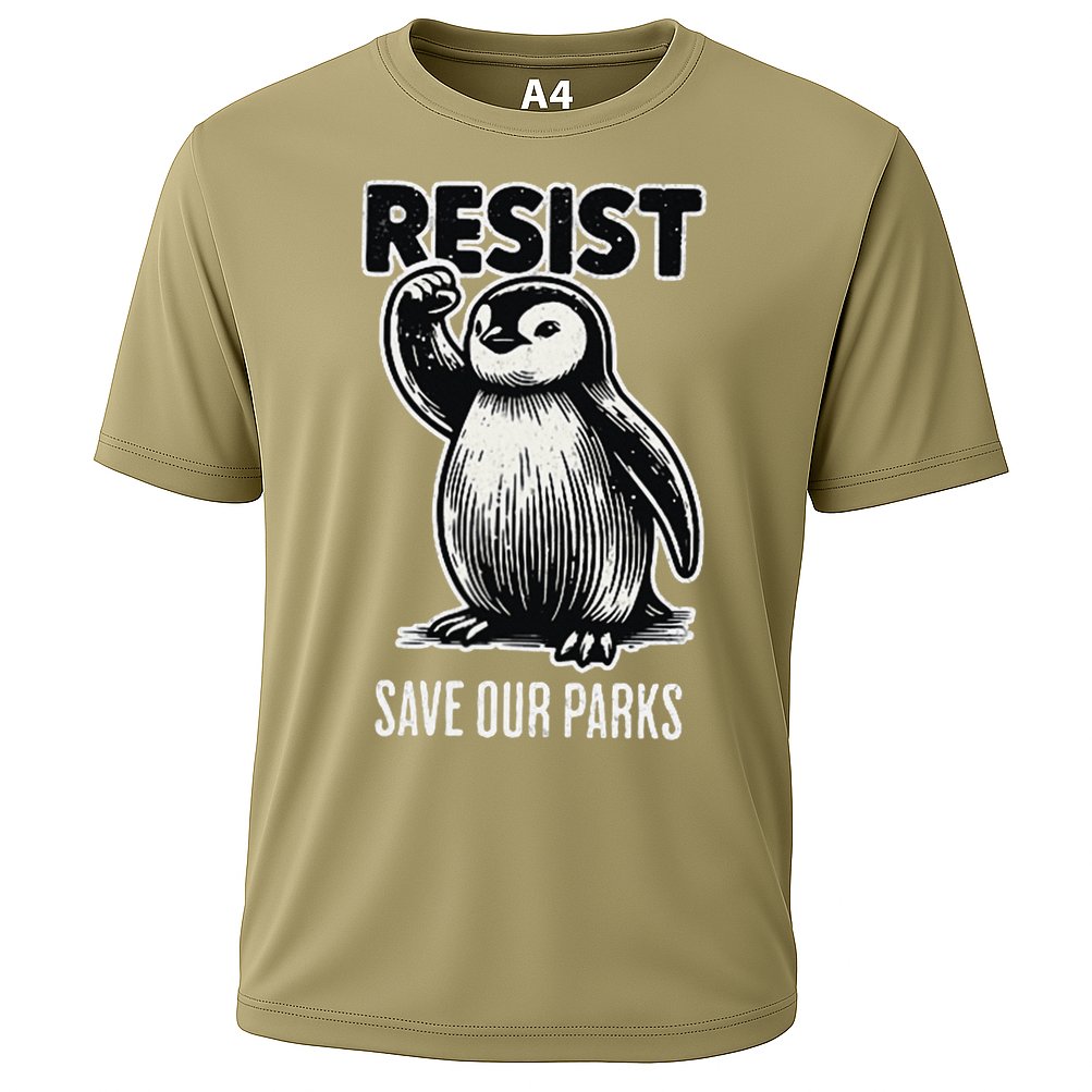 Save Our Parks Pocket Penguin Resist Protest National Parks Cooling Performance Crew T-Shirt