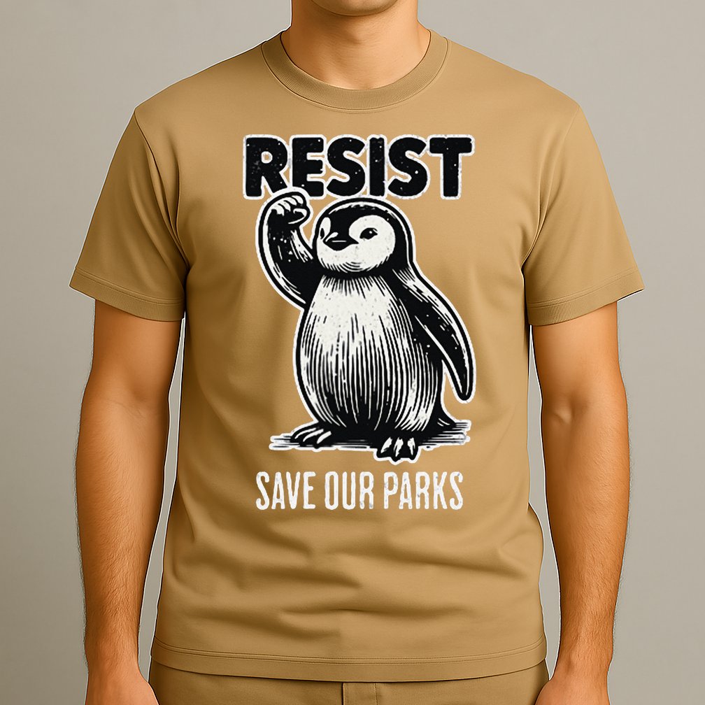Save Our Parks Pocket Penguin Resist Protest National Parks T-Shirt