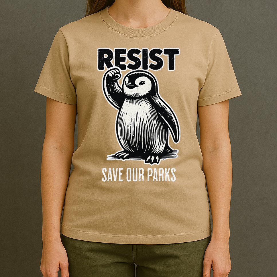 Save Our Parks Pocket Penguin Resist Protest National Parks T-Shirt
