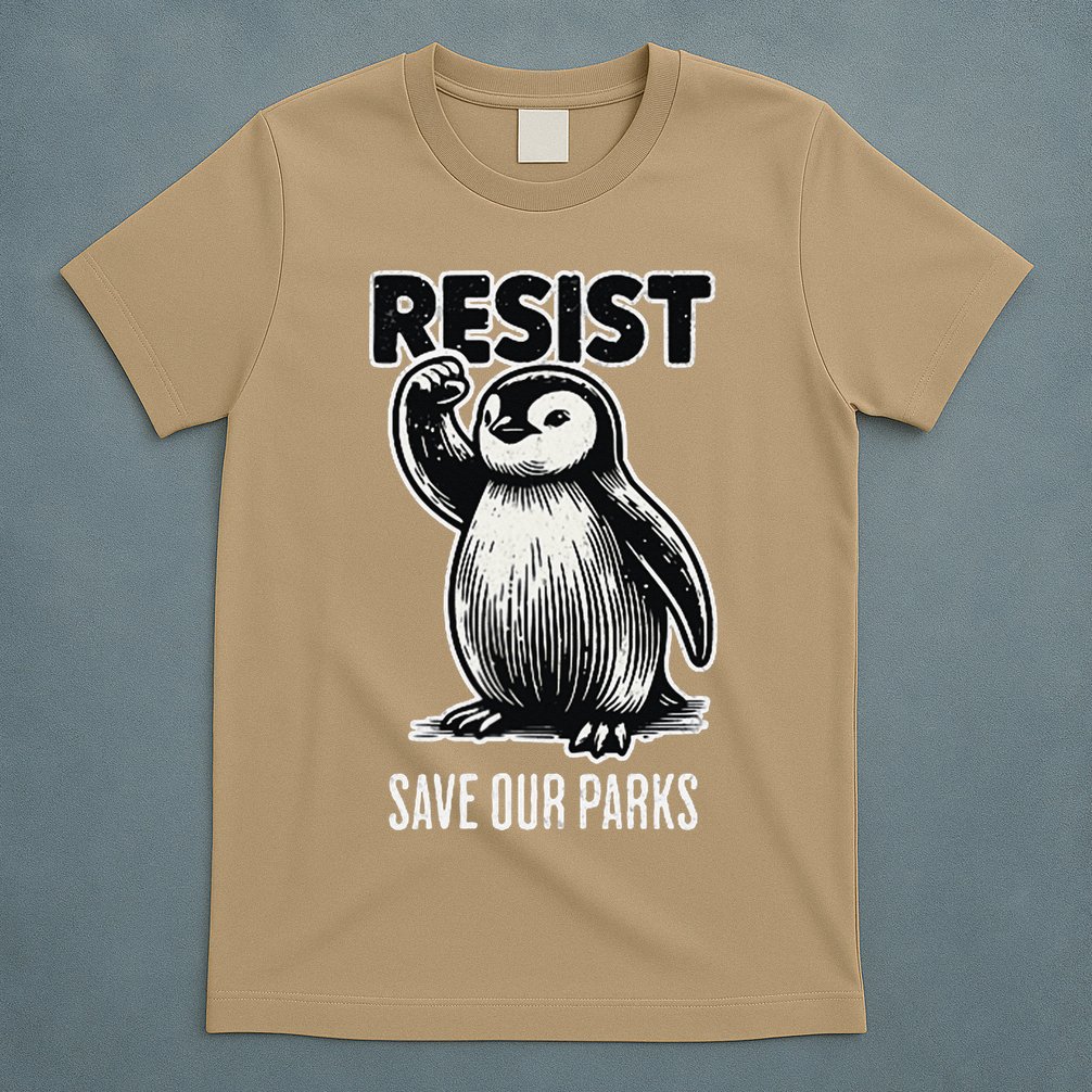Save Our Parks Pocket Penguin Resist Protest National Parks T-Shirt