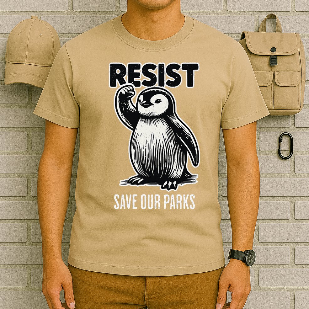 Save Our Parks Pocket Penguin Resist Protest National Parks T-Shirt