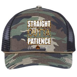 Straight Outta Patience Momlife Leopard Print Mothers Day Gift Retro Rope Trucker Hat Cap