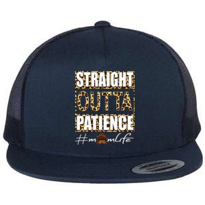 Straight Outta Patience Momlife Leopard Print Mothers Day Gift Flat Bill Trucker Hat