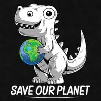 Save Our Planet Earth Day 2024 T Rex Environment Ladies PosiCharge Tri-Blend Wicking Tank
