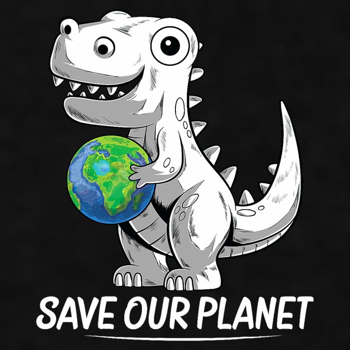 Save Our Planet Earth Day 2024 T Rex Environment Ladies PosiCharge Tri-Blend Wicking Tank