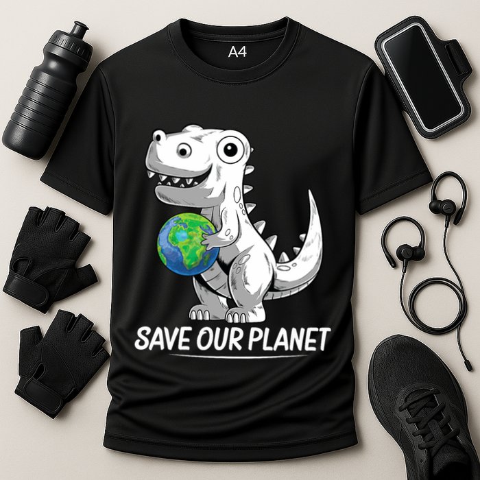 Save Our Planet Earth Day 2024 T Rex Environment Performance Shirt