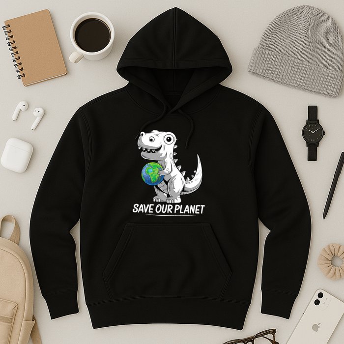 Save Our Planet Earth Day 2024 T Rex Environment Hoodie