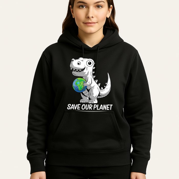 Save Our Planet Earth Day 2024 T Rex Environment Hoodie