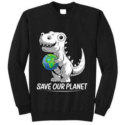 Save Our Planet Earth Day 2024 T Rex Environment Sweatshirt