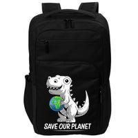 Save Our Planet Earth Day 2024 T Rex Environment Impact Tech Backpack