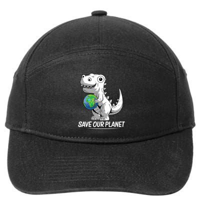 Save Our Planet Earth Day 2024 T Rex Environment 7-Panel Snapback Hat