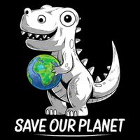 Save Our Planet Earth Day 2024 T Rex Environment Drawstring Bag