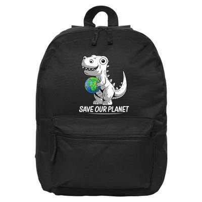 Save Our Planet Earth Day 2024 T Rex Environment 16 in Basic Backpack