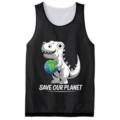 Save Our Planet Earth Day 2024 T Rex Environment Mesh Reversible Basketball Jersey Tank