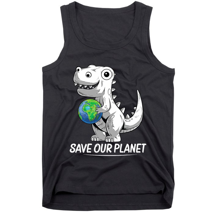 Save Our Planet Earth Day 2024 T Rex Environment Tank Top