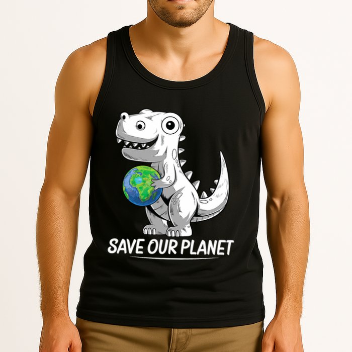 Save Our Planet Earth Day 2024 T Rex Environment Tank Top