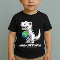 Save Our Planet Earth Day 2024 T Rex Environment Toddler T-Shirt