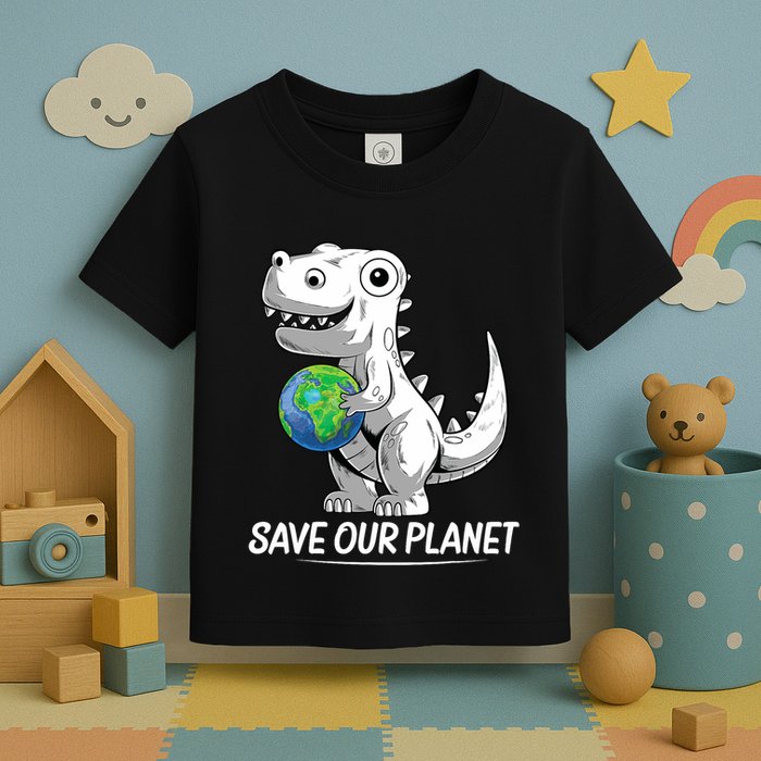 Save Our Planet Earth Day 2024 T Rex Environment Toddler T-Shirt