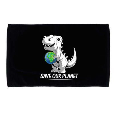 Save Our Planet Earth Day 2024 T Rex Environment Microfiber Hand Towel