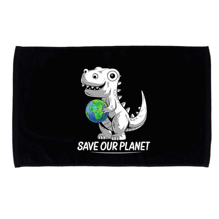 Save Our Planet Earth Day 2024 T Rex Environment Microfiber Hand Towel